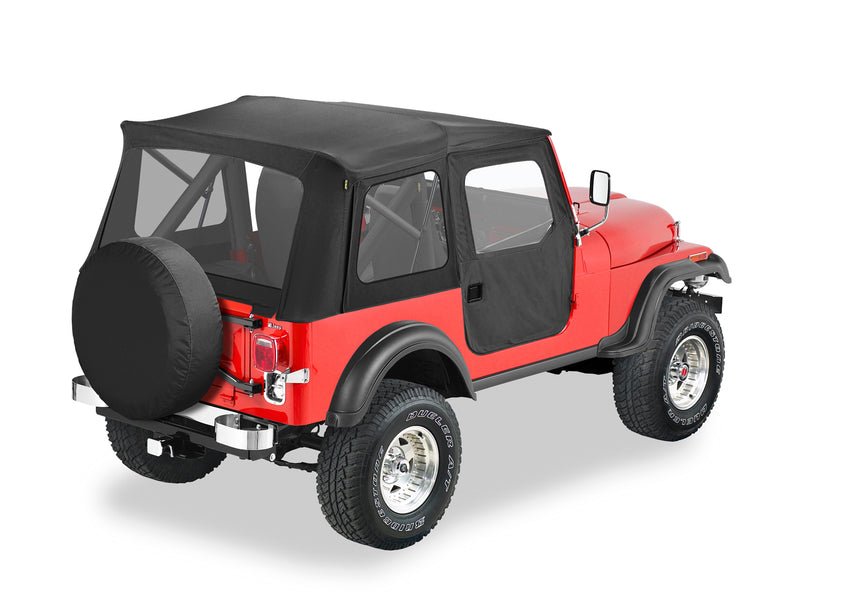 Jeep CJ5 Soft Top Supertop Classic Squareback Soft Tops For Jeep 1976-1983 CJ5 Clear Black Crush Bestop