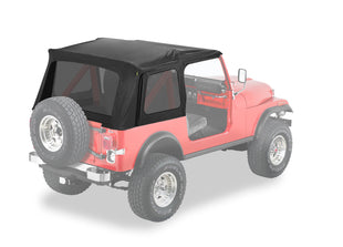 Jeep CJ7 Soft Top Supertop Classic Squareback Soft Tops For Jeep 1976-1986 CJ7 Tinted Black Denim Bestop