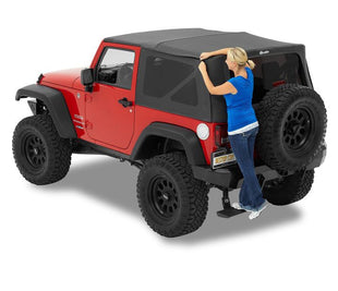 Jeep Soft Top Supertop Squareback Soft Top For Jeep 2007-2018 Wrangler JK 2 Door Black Diamond Bestop